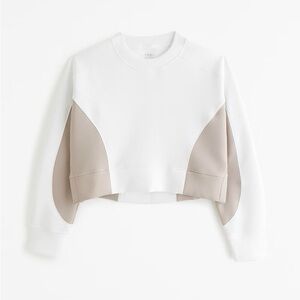 Abercrombie & Fitch XL YPB White and Tan Colorblock Crewneck